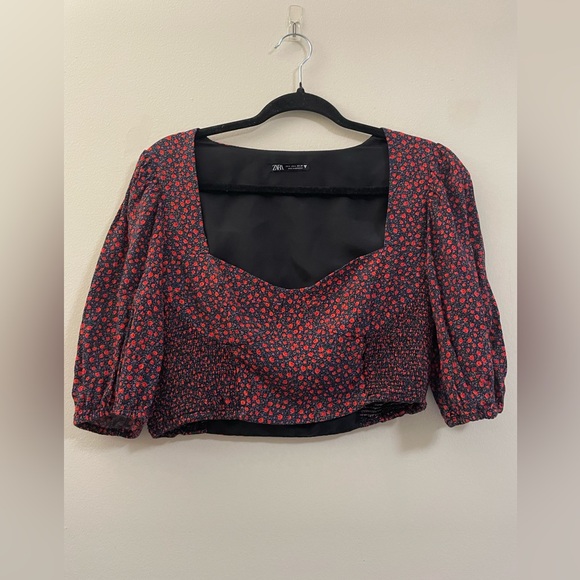 Zara Rosey Floral Crop Top - L - Picture 2 of 8